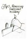
Diagram 5: Removing baseboard molding.
